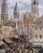 Camille Pissarro The streets of Rouen oil painting reproduction